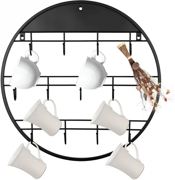 Vertical_Wall_Mounted_Mug_Rack_Circle_Shape_Free_Time_Design