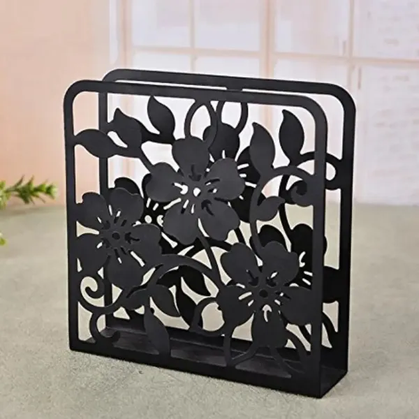 Black_Iron_Flower_Napkin_Holder_Elegant_Tabletop_Tissue_Stand