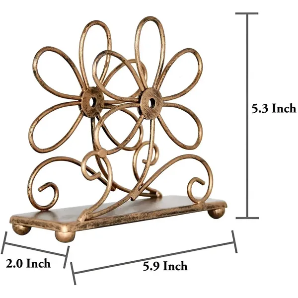 Golden_Petal_Tissue_Stand_Vintage_Flower_Design