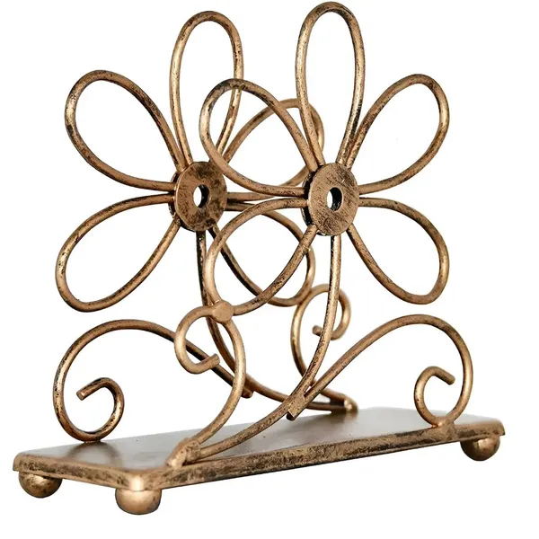 Golden_Petal_Tissue_Stand_Vintage_Flower_Design
