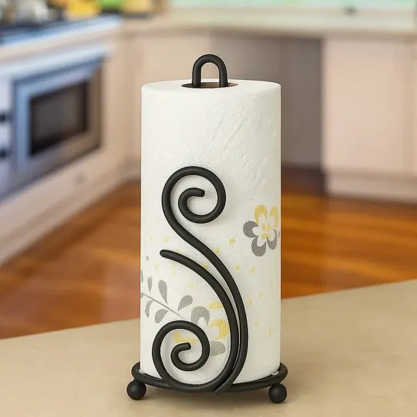 Double_S_Wrought_Iron_Tissue_Roll_Holder_Elegant