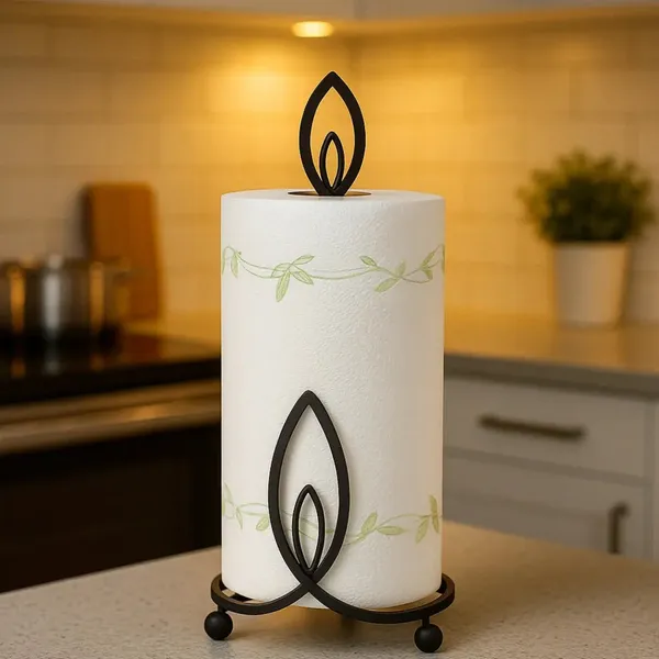 Candle_Style_Wrought_Iron_Paper_Towel_Holder