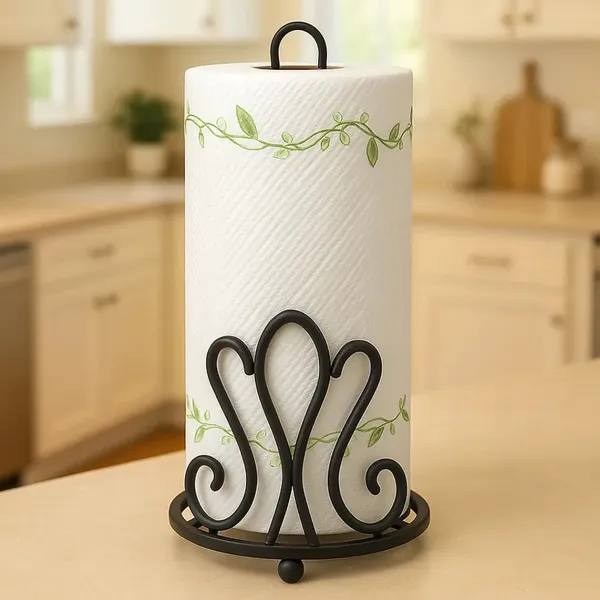 Wall_Mounted_Wrought_Iron_Paper_Towel_Holder_Black_Decorum