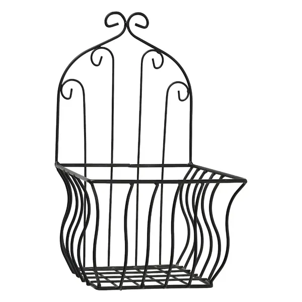 French_Country_Wall_Baskets_Crested_Arabesque_Curled_Iron_Plant_Holders