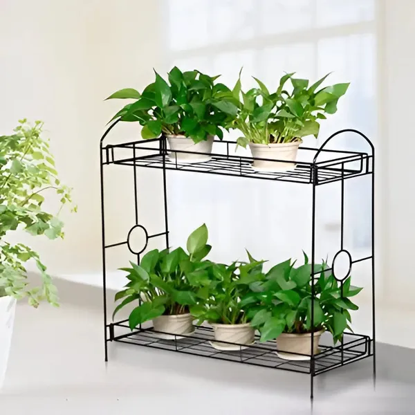 2_Tier_Metal_Plant_Stand_Indoor_Outdoor_Flower_Pot