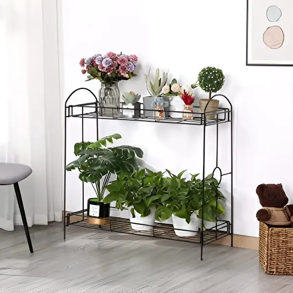 2_Tier_Metal_Plant_Stand_Indoor_Outdoor_Flower_Pot