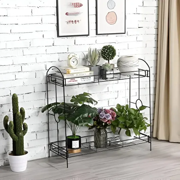 2_Tier_Metal_Plant_Stand_Indoor_Outdoor_Flower_Pot