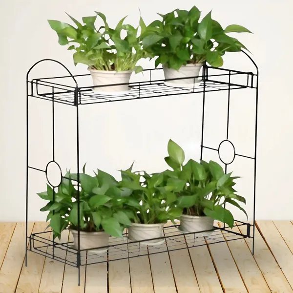 2_Tier_Metal_Plant_Stand_Indoor_Outdoor_Flower_Pot