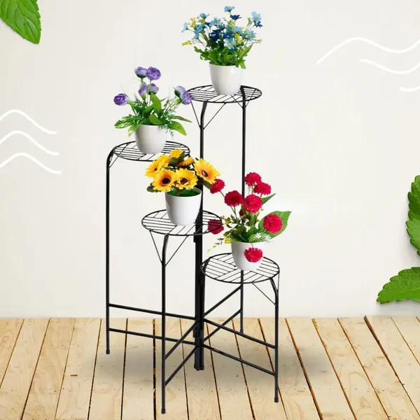4_Tier_Metal_Plant_Stand_24_Inch_Round_Galvanised_Iron