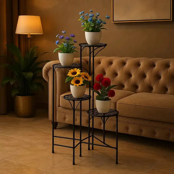 4_Tier_Metal_Plant_Stand_24_Inch_Round_Galvanised_Iron