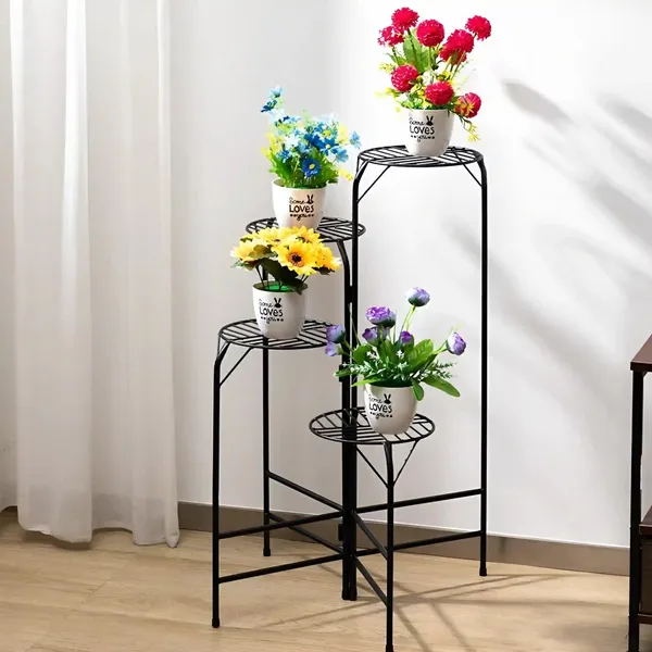 4_Tier_Metal_Plant_Stand_24_Inch_Round_Galvanised_Iron
