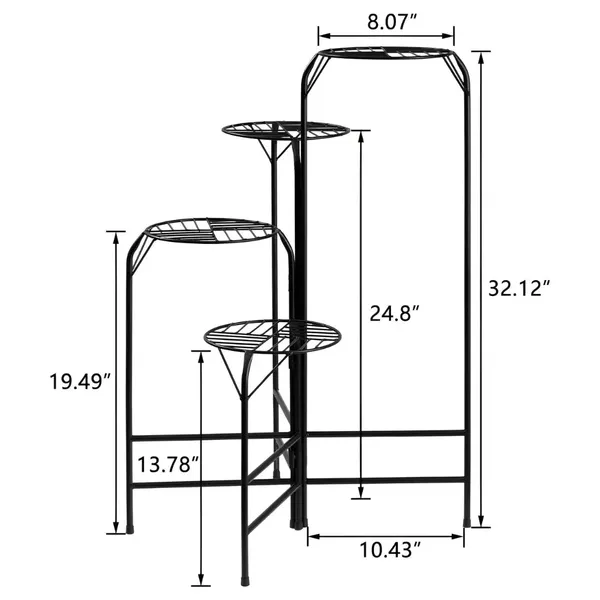 4_Tier_Metal_Plant_Stand_24_Inch_Round_Galvanised_Iron