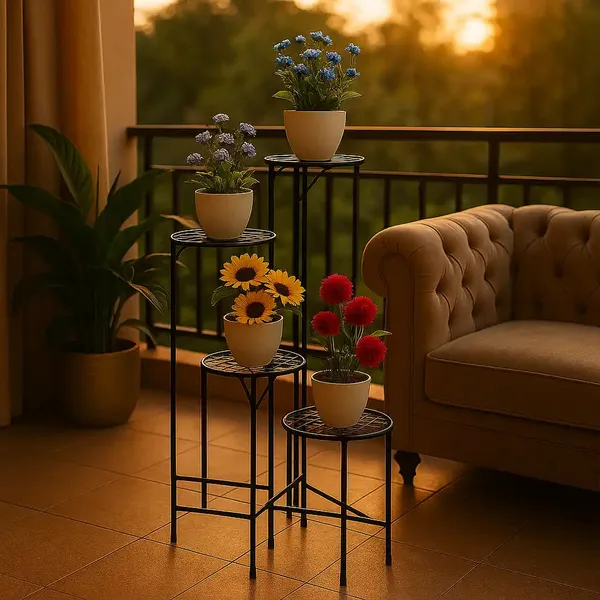 4_Tier_Metal_Plant_Stand_24_Inch_Round_Galvanised_Iron