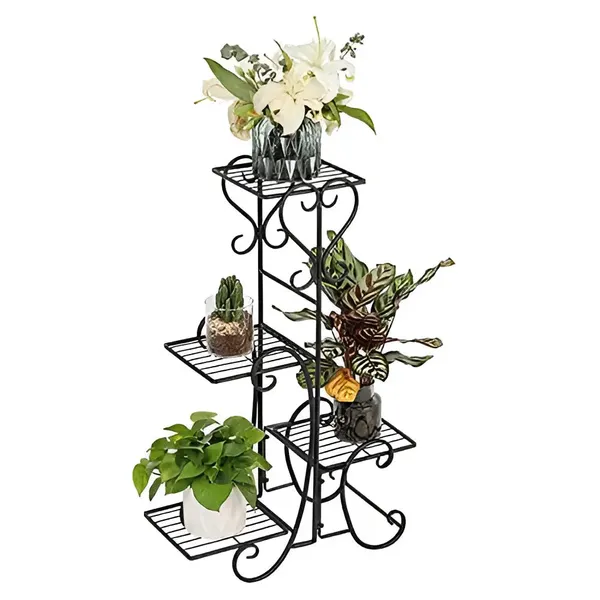 4_Pot_Metal_Plant_Stand_Multi_Level_Wrought_Iron