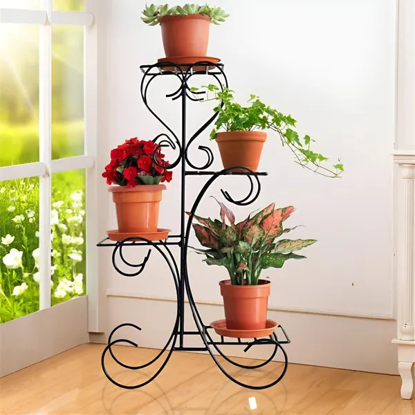 4_Pot_Metal_Plant_Stand_Multi_Level_Wrought_Iron
