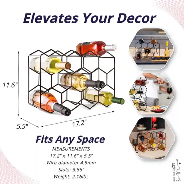 Hexagon_Design_Wrought_Iron_Wine_Rack