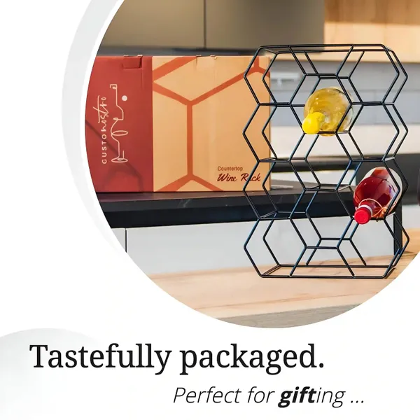 Hexagon_Design_Wrought_Iron_Wine_Rack