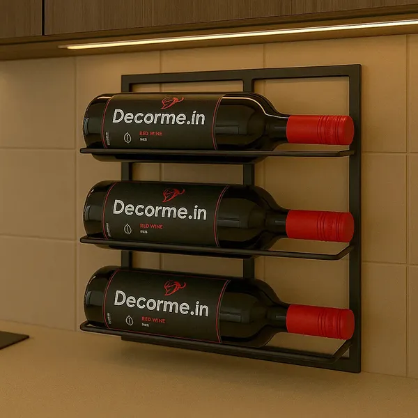 Decorum_Black_Metal_Countertop_Wine_Holder_Sturdy_Elegant