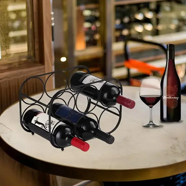 6_Bottle_Wrought_Iron_Tabletop_Wine_Rack_Stylish