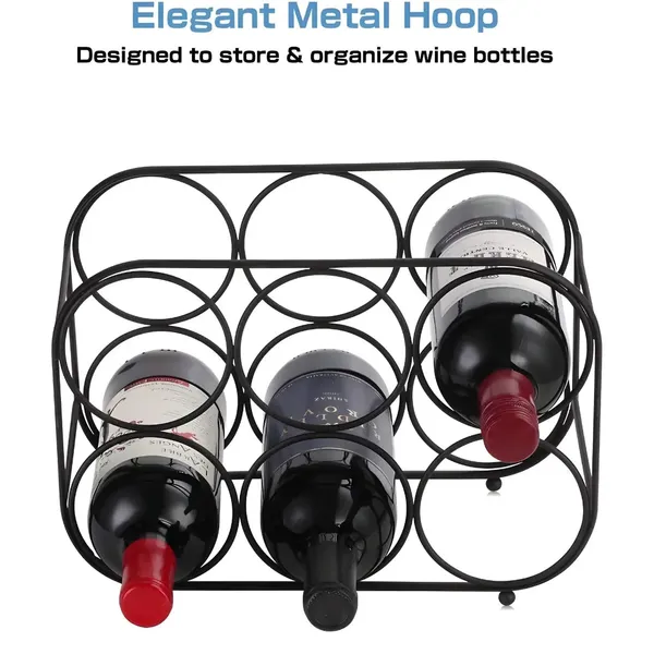6_Bottle_Wrought_Iron_Tabletop_Wine_Rack_Stylish