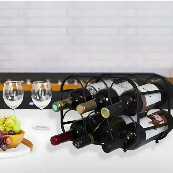 6_Bottle_Wrought_Iron_Tabletop_Wine_Rack_Stylish