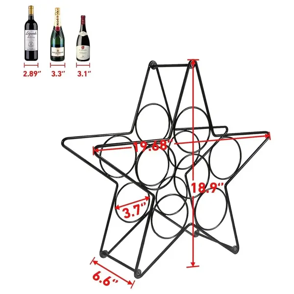 Star_Design_Wrought_Iron_Wine_Rack_Freestanding_Tabletop