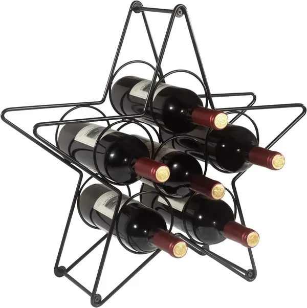 Star_Design_Wrought_Iron_Wine_Rack_Freestanding_Tabletop