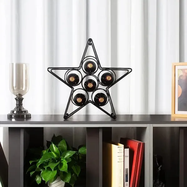 Star_Design_Wrought_Iron_Wine_Rack_Freestanding_Tabletop