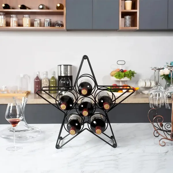 Star_Design_Wrought_Iron_Wine_Rack_Freestanding_Tabletop
