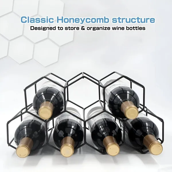 7_Bottle_Honeycomb_Design_Wrought_Iron_Wine_Rack