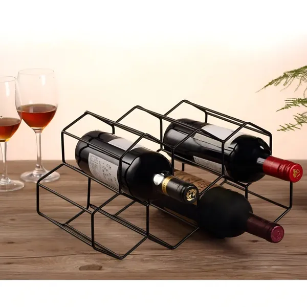 7_Bottle_Honeycomb_Design_Wrought_Iron_Wine_Rack