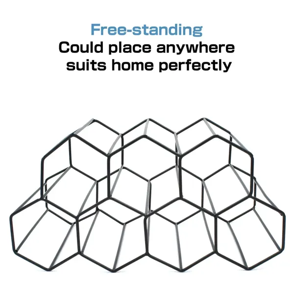 7_Bottle_Honeycomb_Design_Wrought_Iron_Wine_Rack