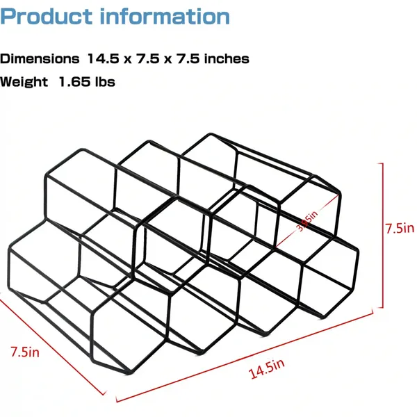 7_Bottle_Honeycomb_Design_Wrought_Iron_Wine_Rack