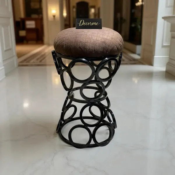 Premium_Circular_Iron_Stool_Chocolate_Brown
