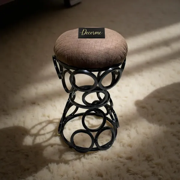 Premium_Circular_Iron_Stool_Chocolate_Brown