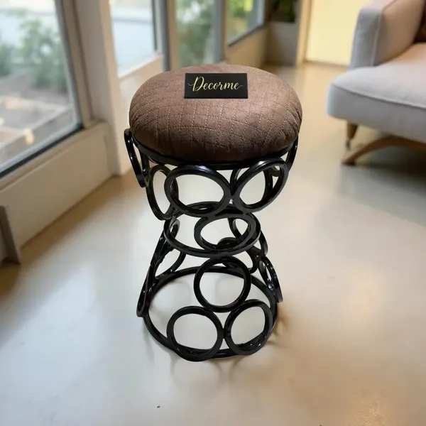 Premium_Circular_Iron_Stool_Chocolate_Brown
