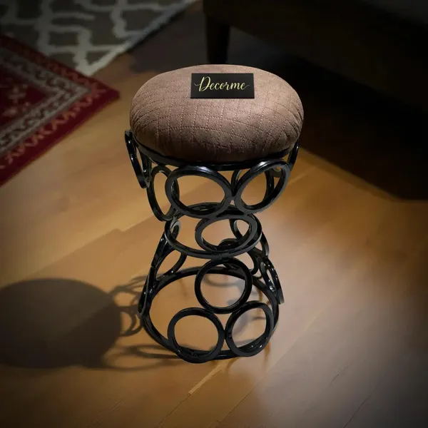 Premium_Circular_Iron_Stool_Chocolate_Brown