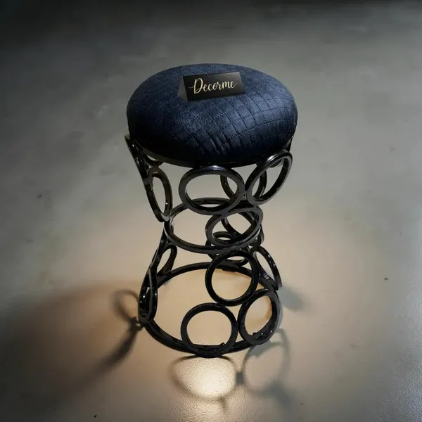 Premium_Circular_Iron_Stool_Midnight_Blue