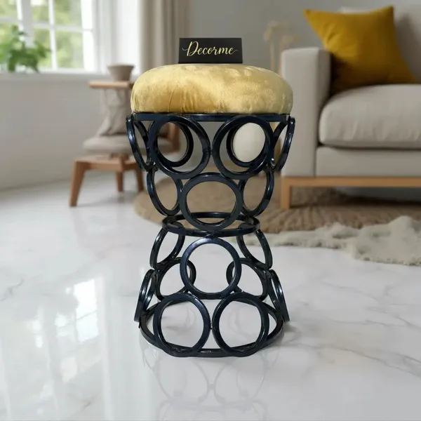 Premium_Circular_Iron_Stool_Mustard_Yellow