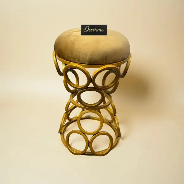Golden_Circular_Iron_Stool_Mustard_Yellow