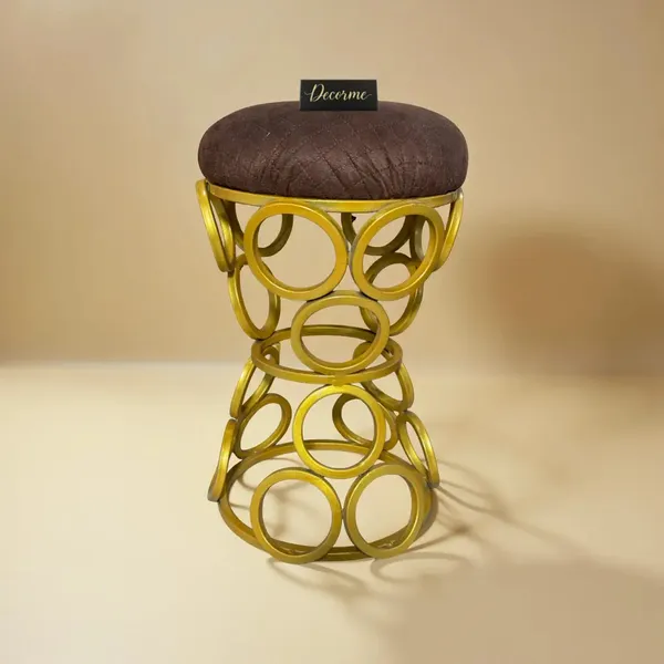 Golden_Circular_Iron_Stool_Warm_Ivory