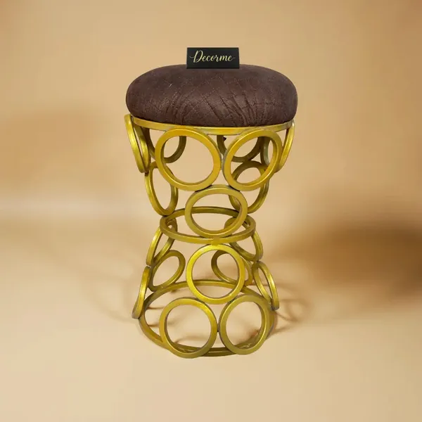 Golden_Circular_Iron_Stool_Warm_Ivory