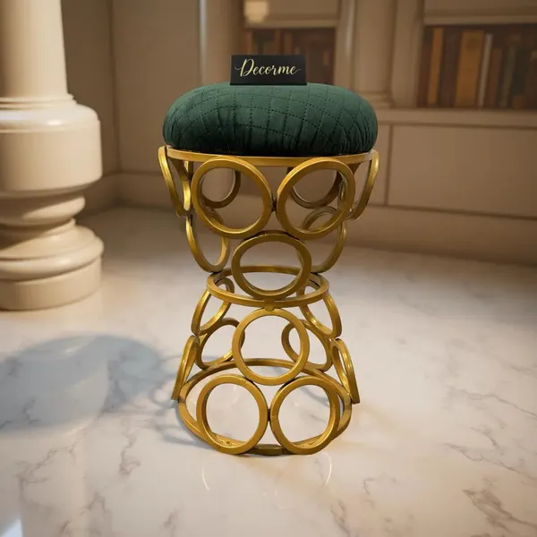 Golden_Circular_Iron_Stool_Warm_Ivory