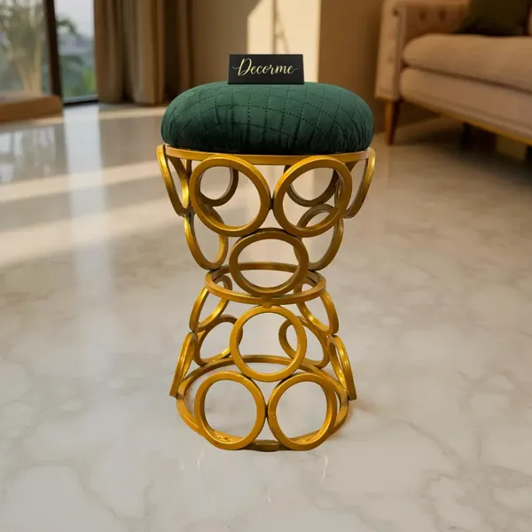 Golden_Circular_Iron_Stool_Warm_Ivory