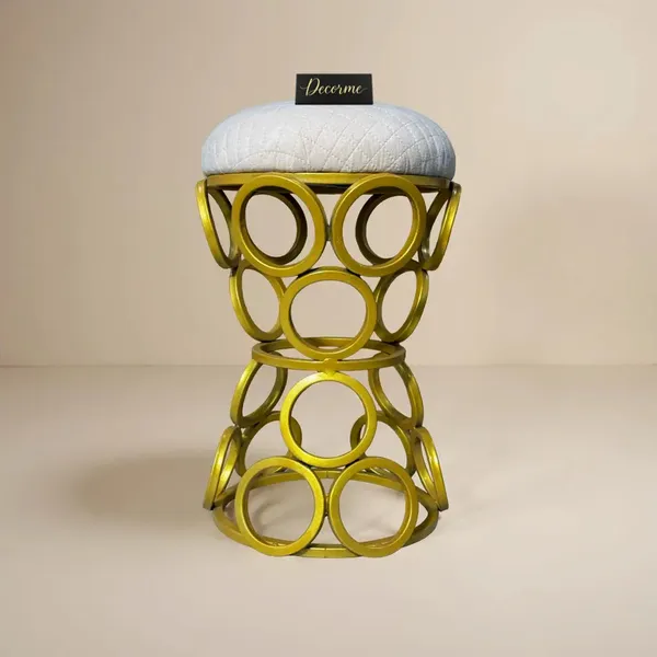 Golden_Circular_Iron_Stool_Warm_Ivory