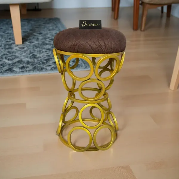 Golden_Circular_Iron_Stool_Warm_Ivory