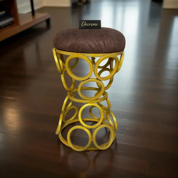 Golden_Circular_Iron_Stool_Warm_Ivory