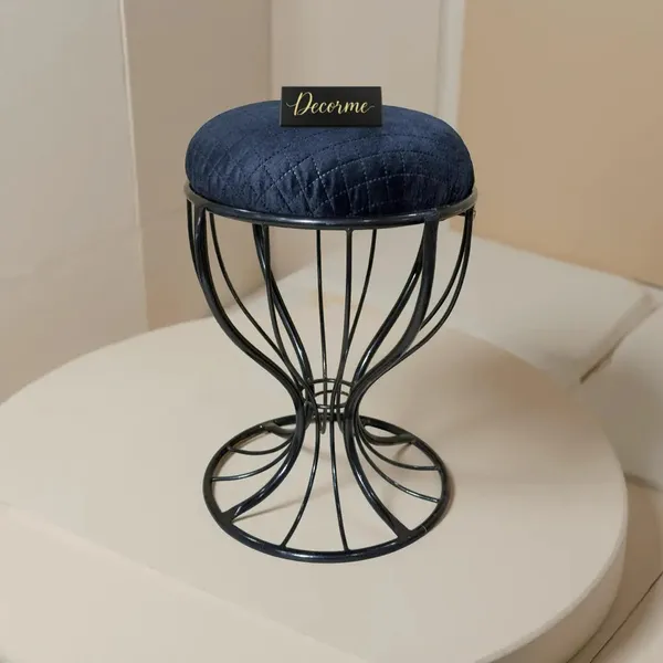 Elegant_Curved_Iron_Stool_Midnight_Blue