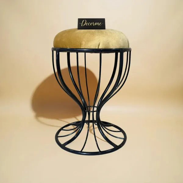 Elegant_Curved_Iron_Stool_Mustard_Yellow