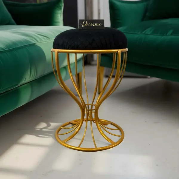 Elegant_Curved_Iron_Stool_Golden_Midnight_Blue